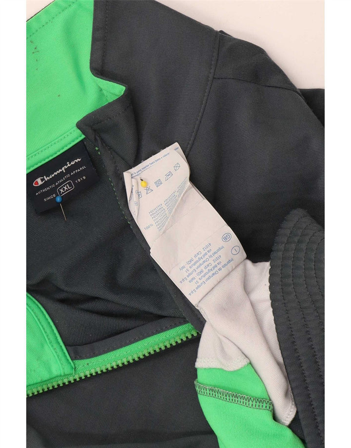 Champion Mens Tracksuit Top Jacket 2XL Grey Colourblock Polyester