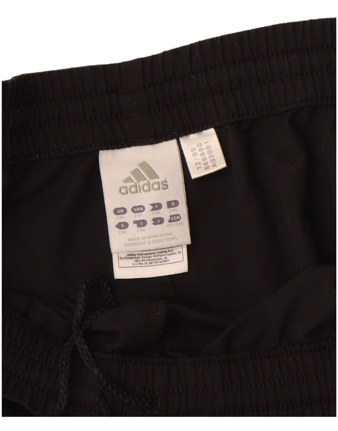 ADIDAS Mens Tracksuit Trousers 2XL  Black Polyester