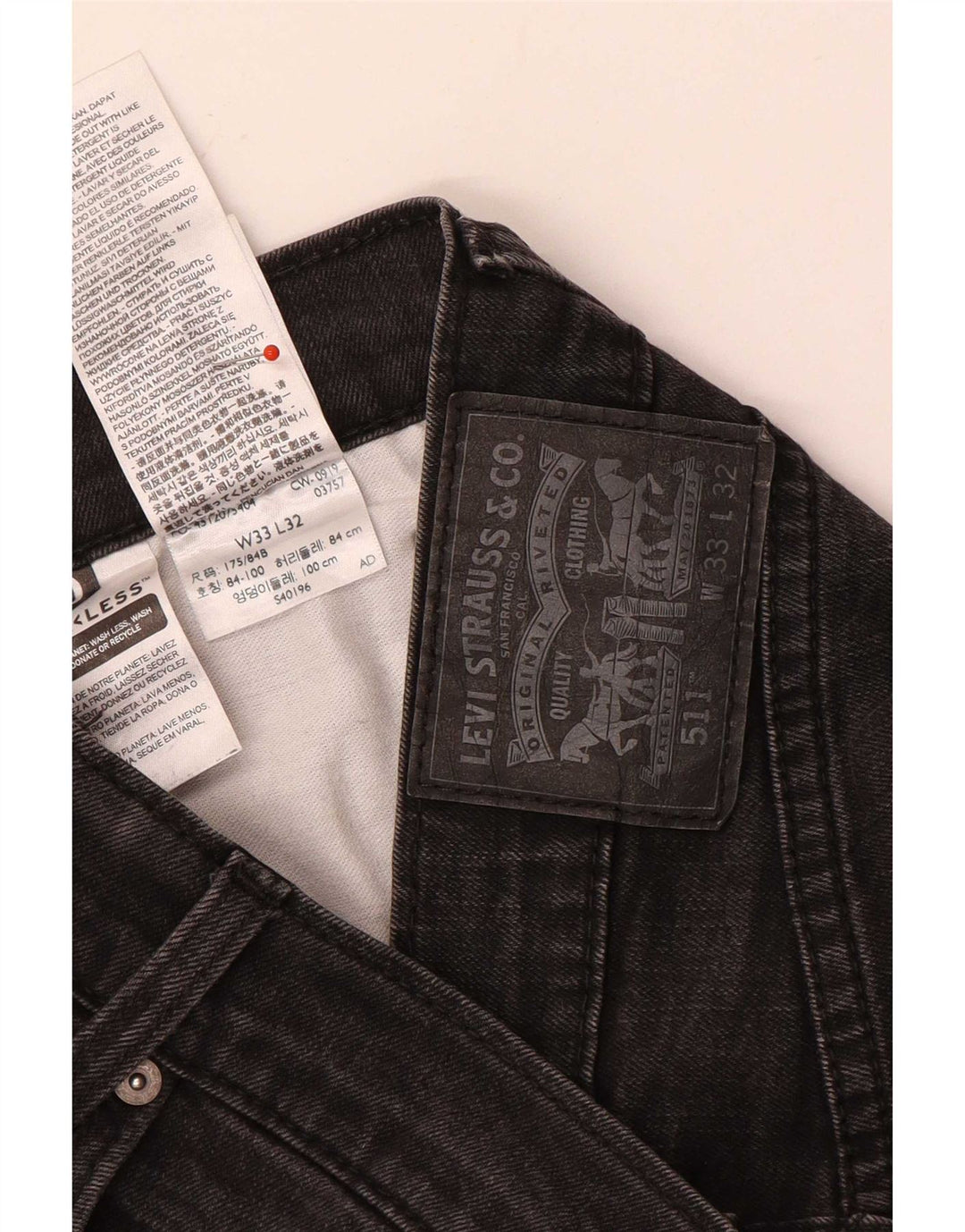 Levi's Mens 511 Slim Jeans W33 L28 Grey Cotton