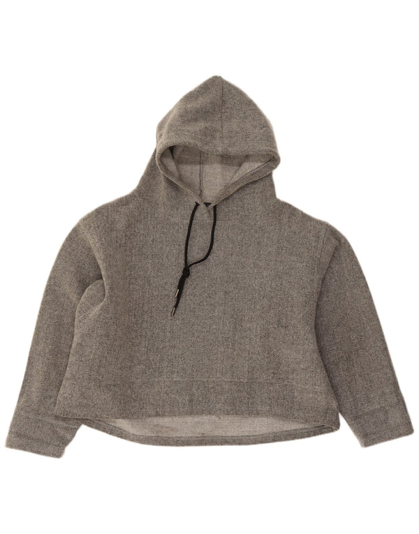 Zara Womens Oversized Hoodie Jumper UK 14 Medium Grey Acrylic