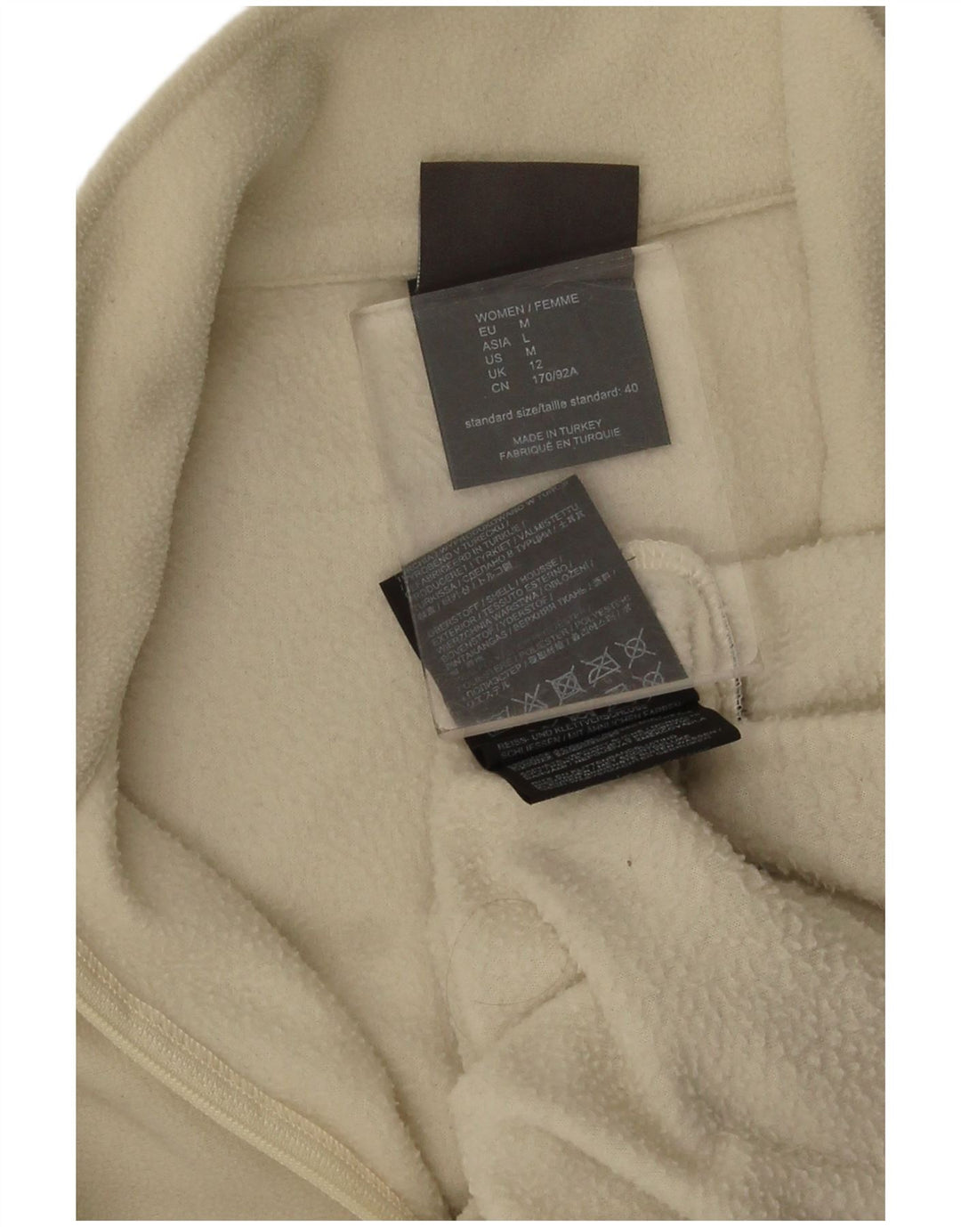 Jack Wolfskin Womens Zip Neck Fleece Jumper UK 12 Medium Beige Polyester