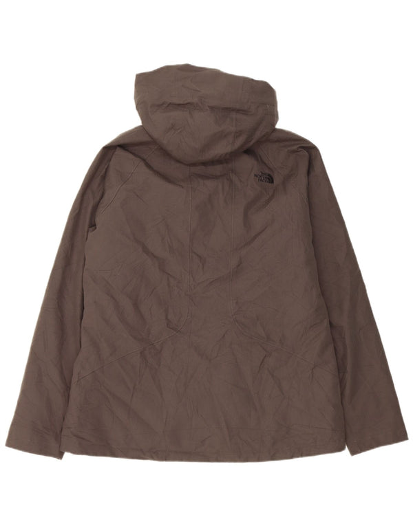 The North Face Womens Hooded Windbreaker Jacket UK 16 Large Grey Polyester