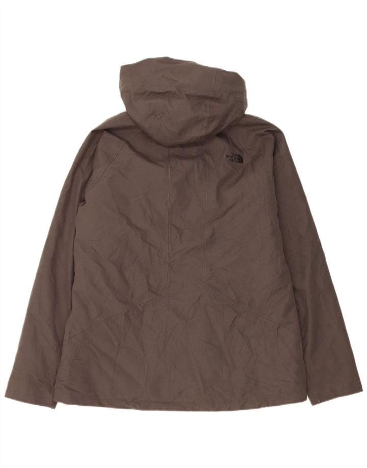 The North Face Womens Hooded Windbreaker Jacket UK 16 Large Grey Polyester