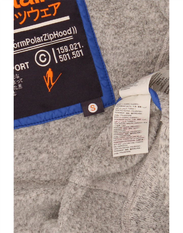 SUPERDRY Womens Hooded Bomber Jacket UK 10 Small Grey Colourblock