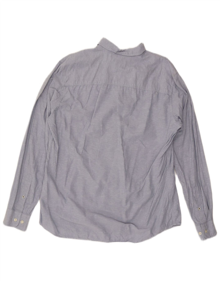 Jack & Jones Mens Shirt Large Blue Flecked Cotton