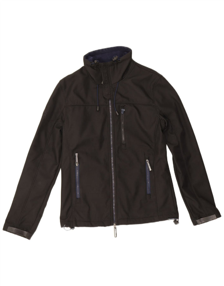 Superdry Mens Windtrekker Windbreaker Jacket UK 38 Medium Black Polyester