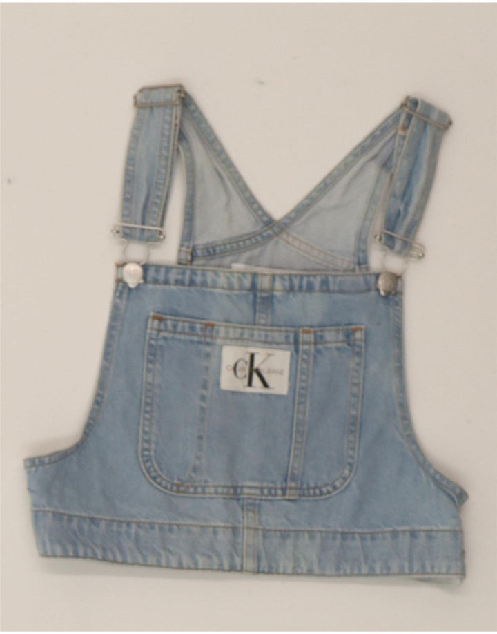 CALVIN KLEIN JEANS Womens Denim Crop Top UK 4 XS Blue Cotton
