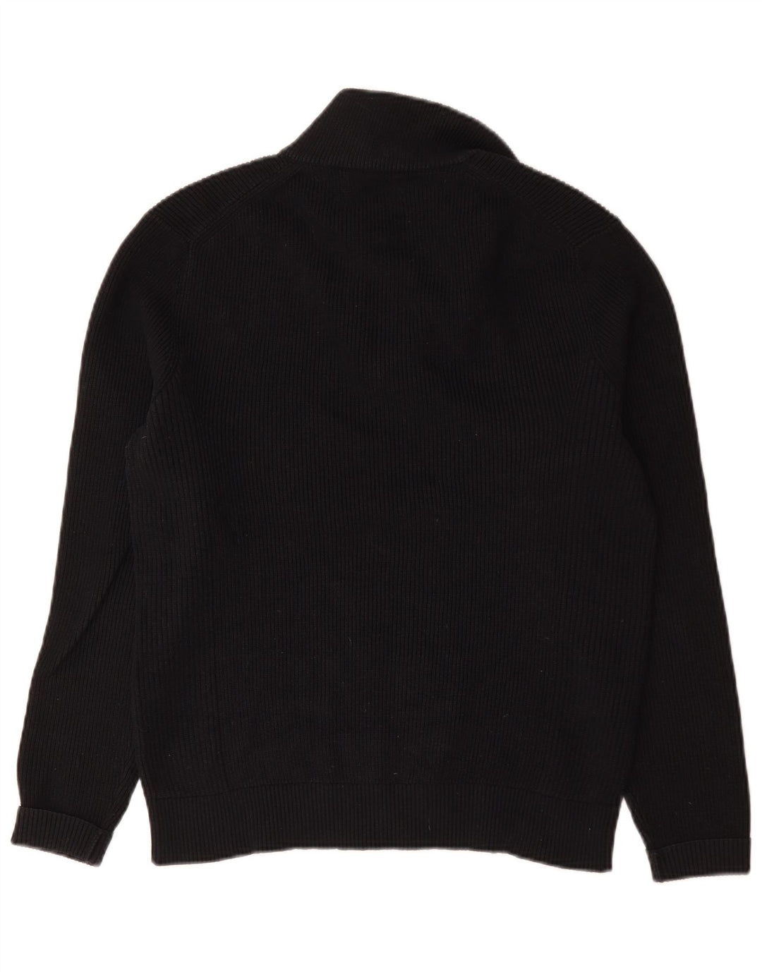Marks & Spencer Mens Zip Neck Jumper Sweater Medium Navy Blue Cotton