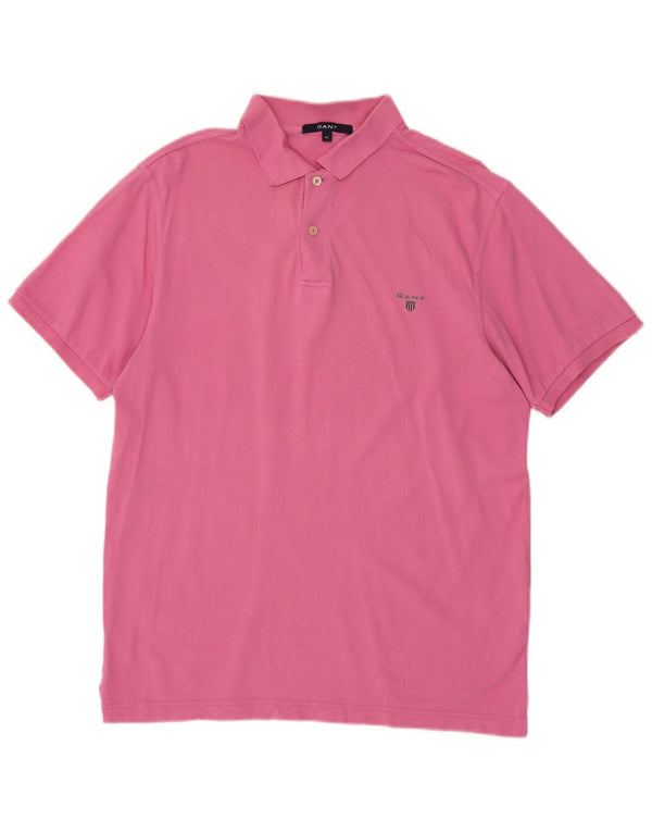 Gant Mens Polo Shirt Medium Pink Cotton
