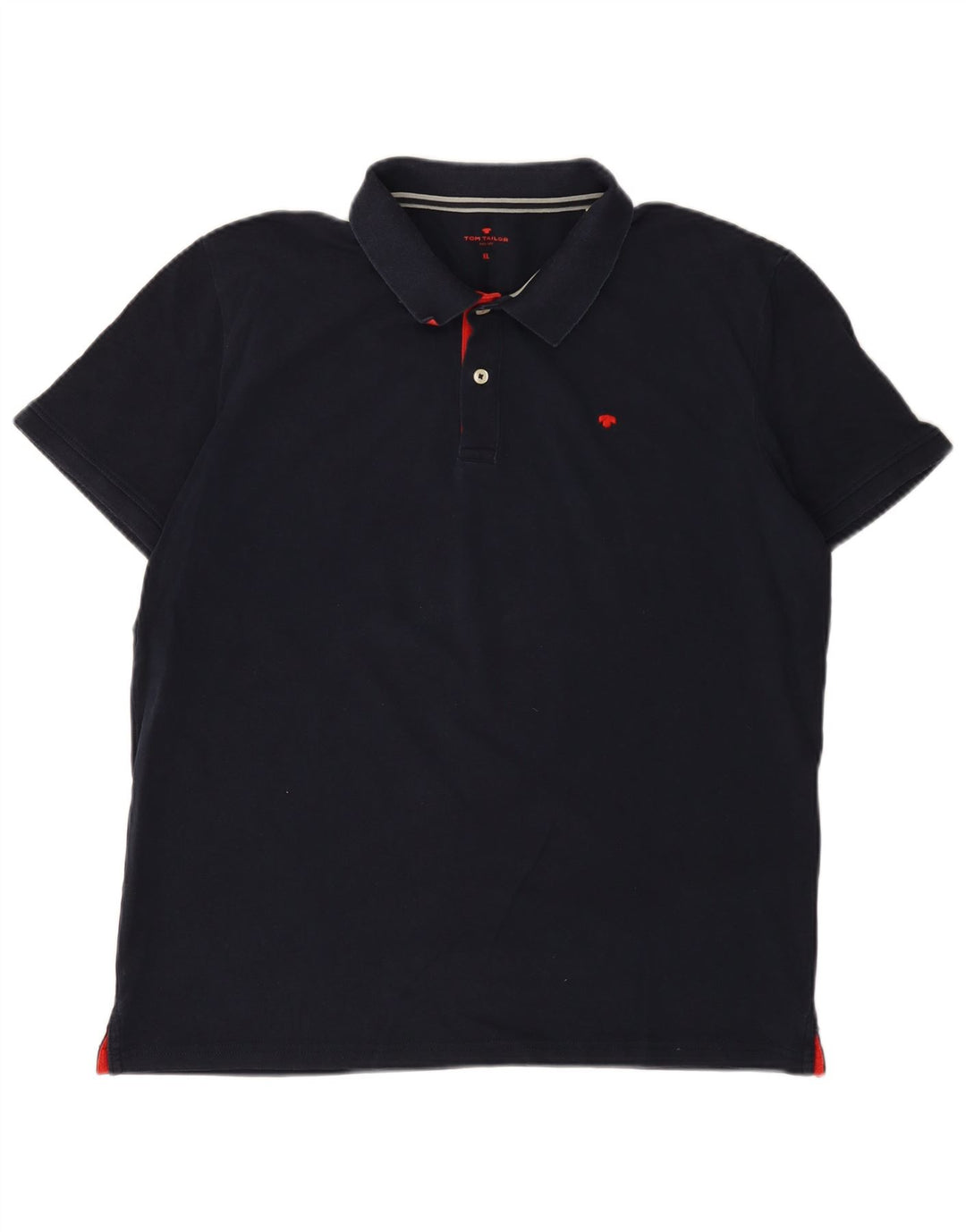 Tom Tailor Mens Polo Shirt XL Navy Blue Cotton