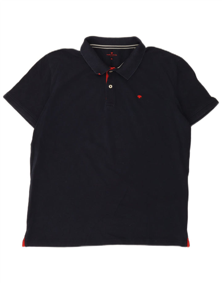 Tom Tailor Mens Polo Shirt XL Navy Blue Cotton
