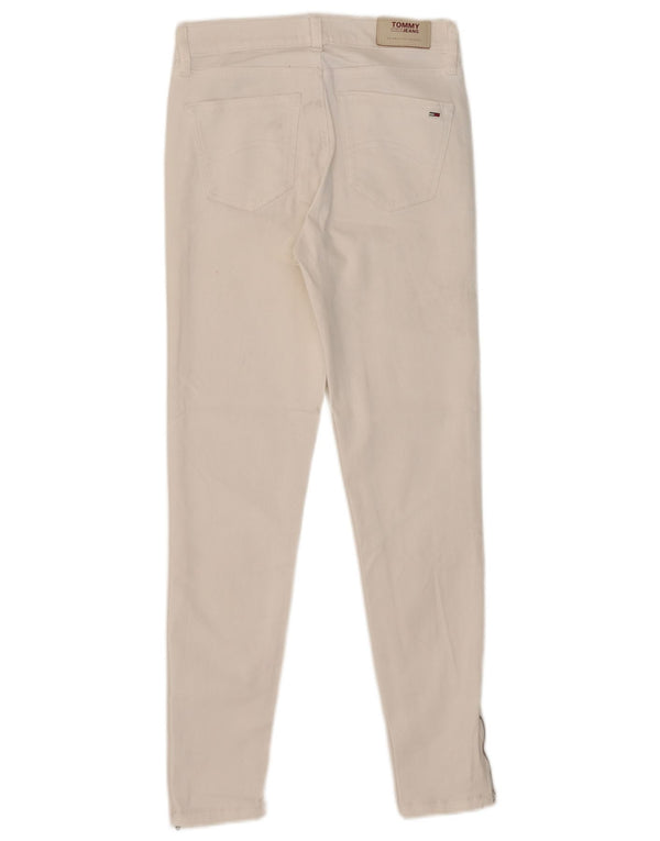 Tommy Hilfiger Womens Nora Mid Rise Skinny Jeans W26 L26 White Cotton