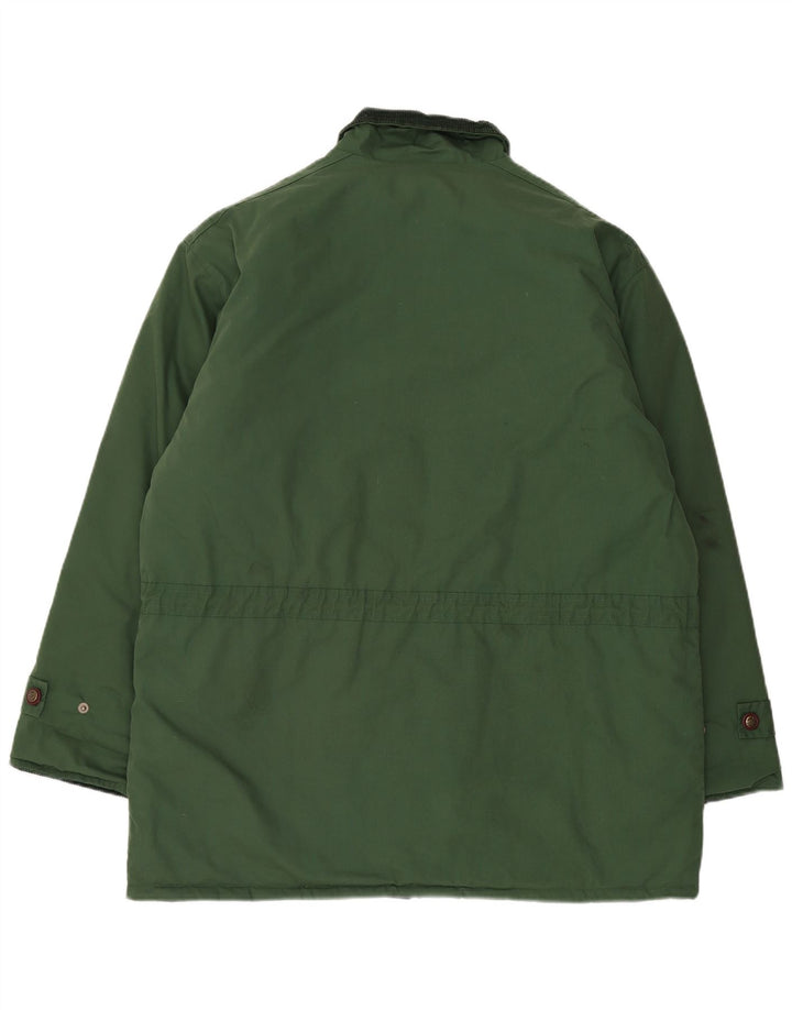 Vintage Mens Padded Jacket UK 44 2XL Green Cotton
