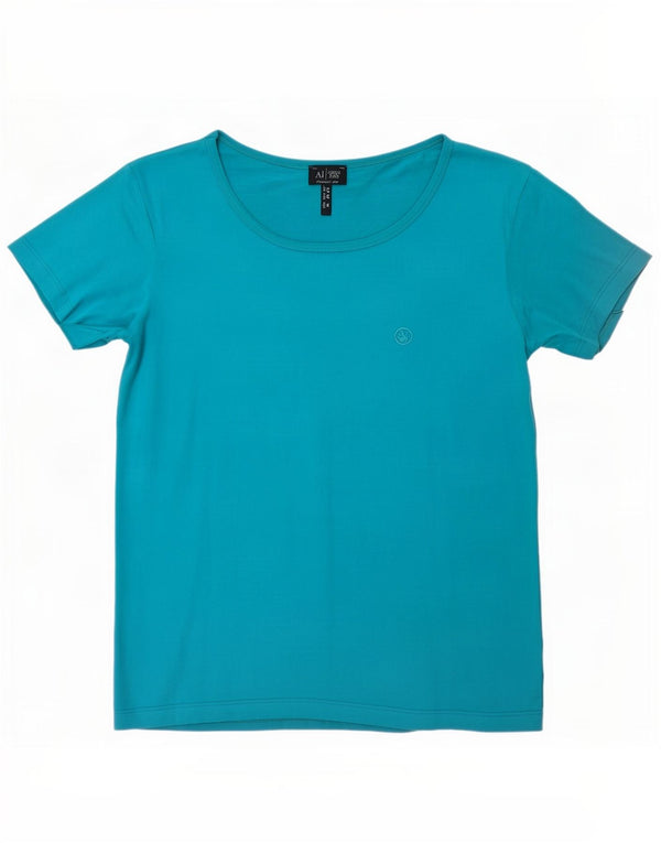 Armani Jeans Womens T-Shirt Top UK 12 Medium Blue