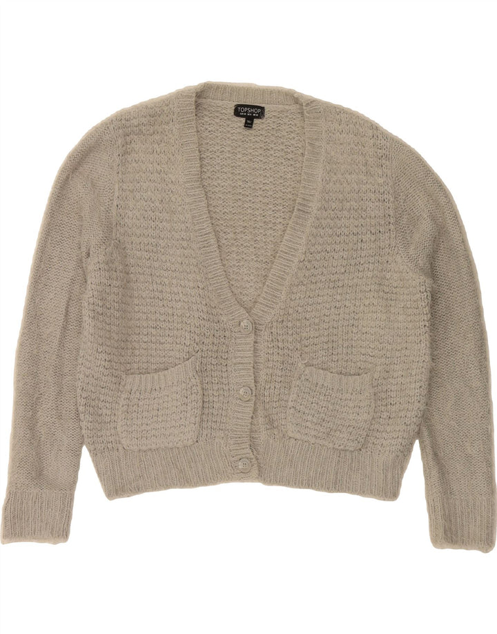TOPSHOP Womens Oversized Cardigan Sweater UK 12 Medium Grey Acrylic Vintage Topshop and Second-Hand Topshop from Messina Hembry 