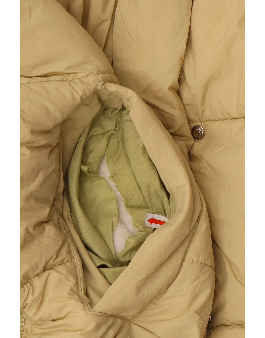 ZARA Womens Oversized Padded Jacket UK 14 Medium Beige Polyester