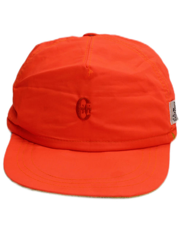 CONTE OF FLORENCE Mens Ear Flap Baseball Cap Large Orange Polyamide Sports