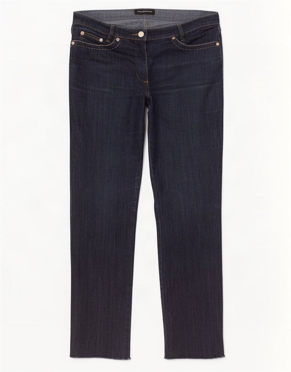 Roccobarocco Womens Straight Jeans W32 L29 Navy Blue Cotton