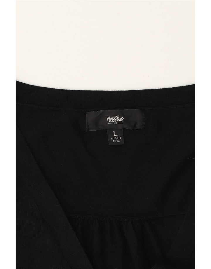 MOSSIMO Womens Cardigan Sweater UK 14 Large Black Rayon Vintage Mossimo and Second-Hand Mossimo from Messina Hembry 
