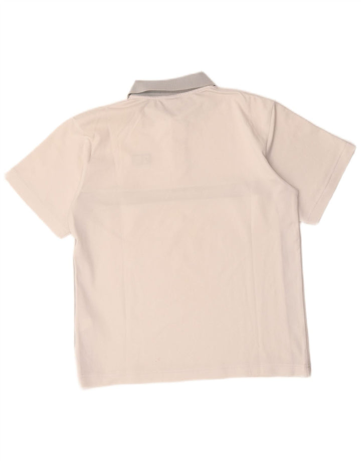 Fila Boys Polo Shirt 11-12 Years Medium White Colourblock Polyester