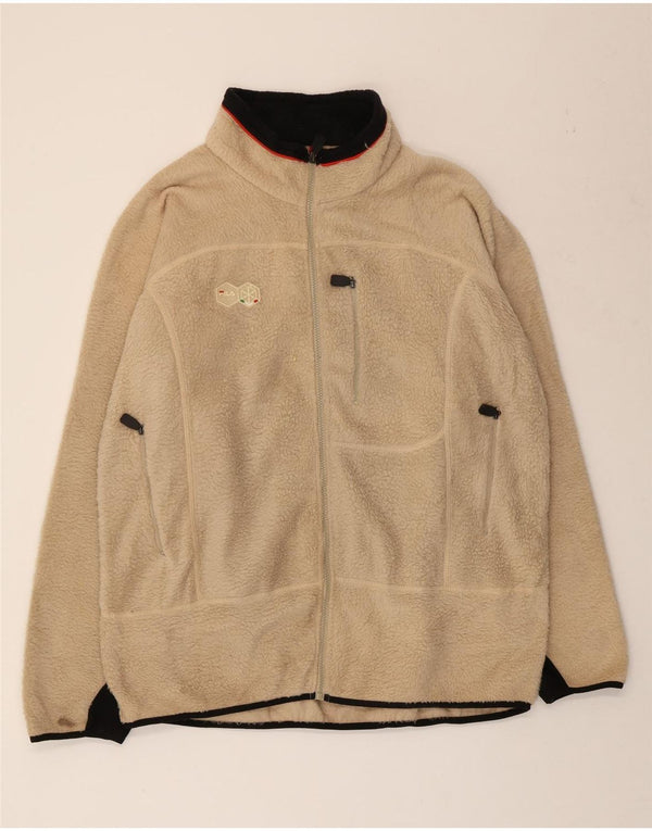 Fila Mens Fleece Jacket UK 40 Large Beige Polyester