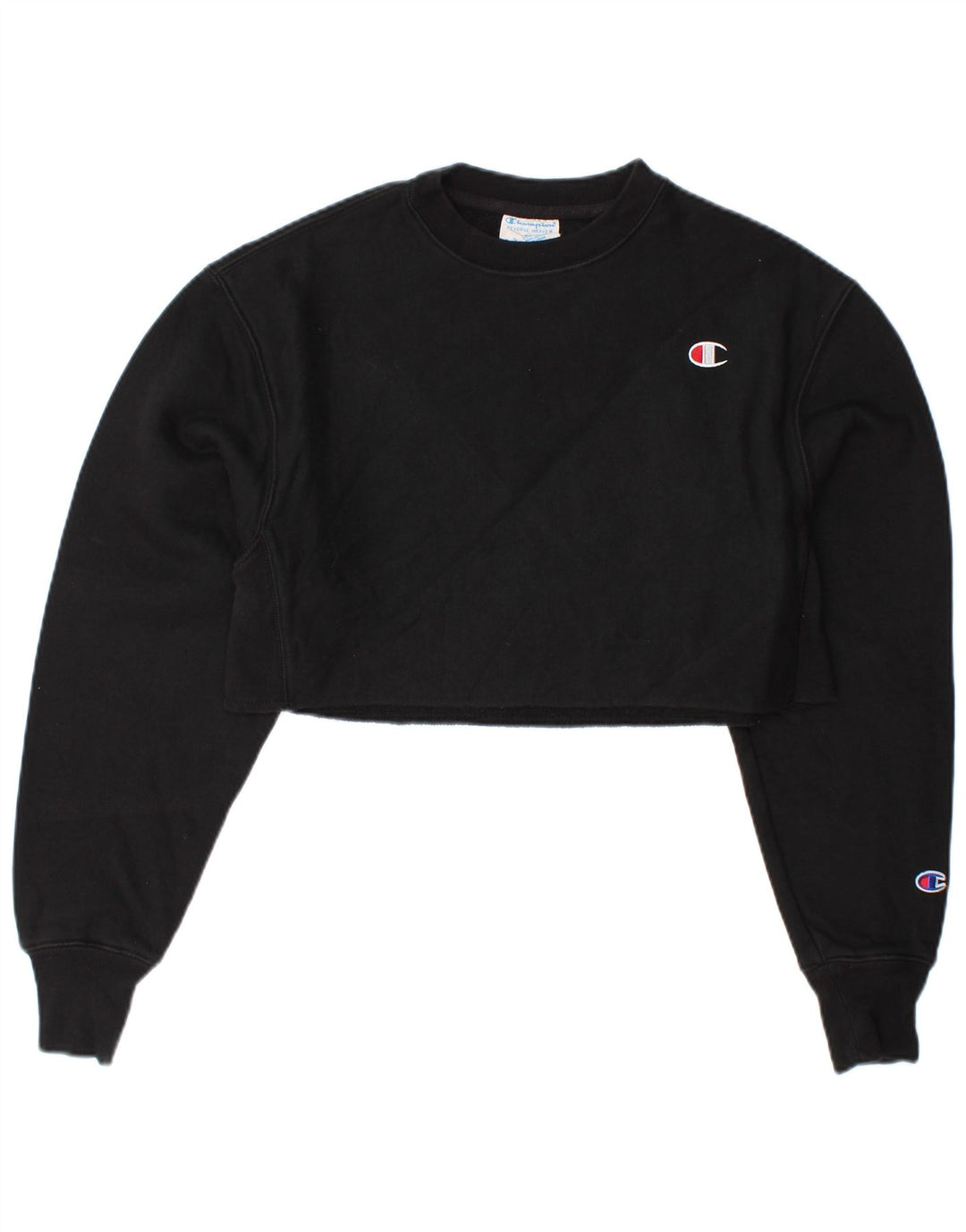CHAMPION Womens Reverse Weave Oversized Sweatshirt Jumper UK 6 XS Black