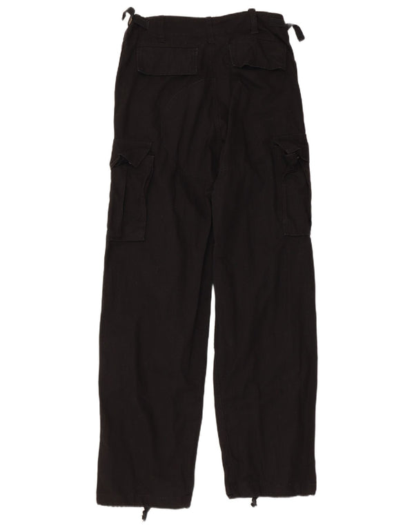 PATTON Mens Military Straight Cargo Trousers XS W30 L32 Black Cotton