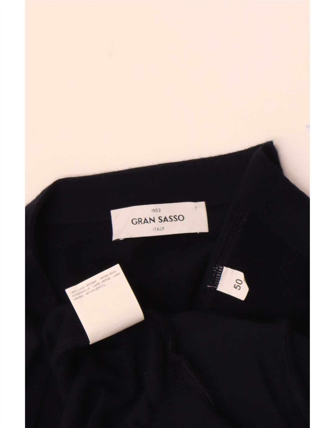 Gran Sasso Mens Knit Double Breasted Waistcoat IT 50 Medium Navy Blue