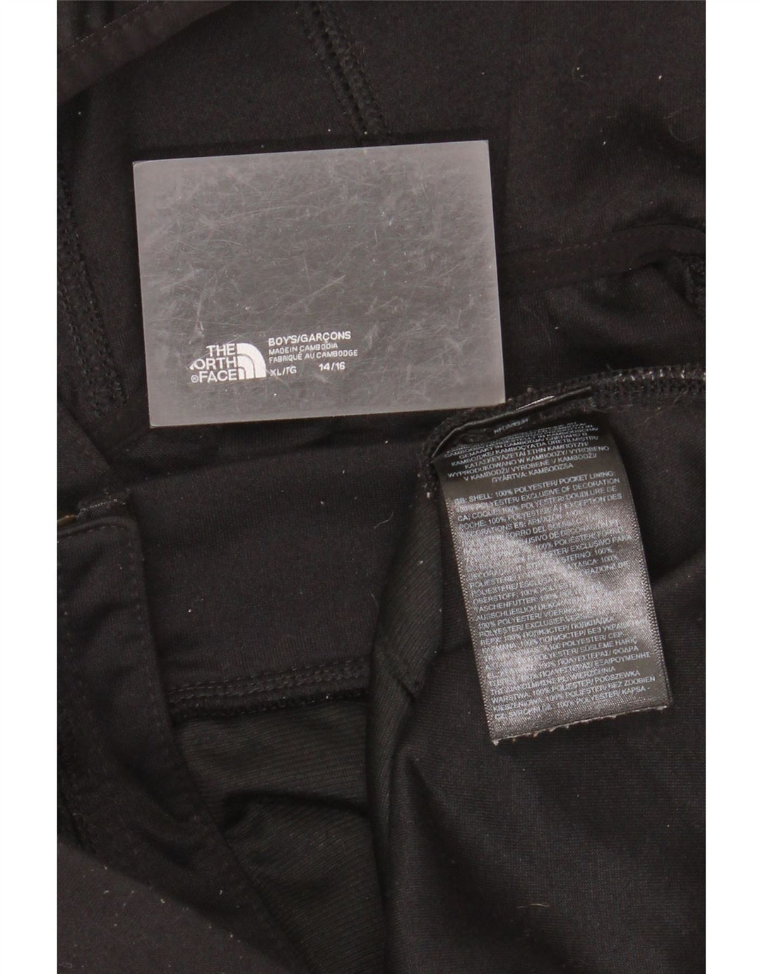 THE NORTH FACE Boys Zip Hoodie Sweater 14-15 Years XL Black Polyester