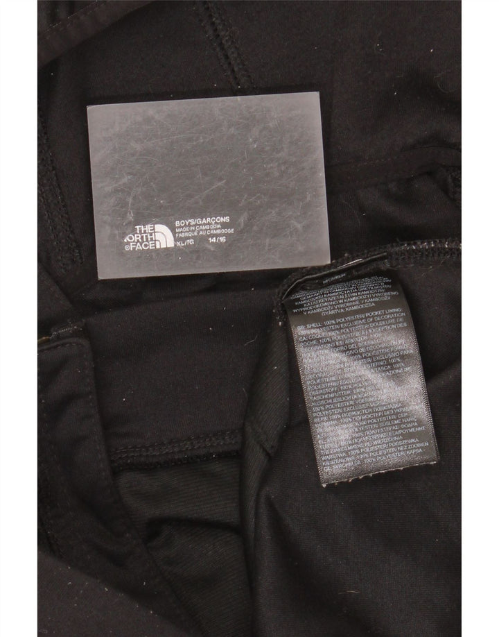 THE NORTH FACE Boys Zip Hoodie Sweater 14-15 Years XL Black Polyester