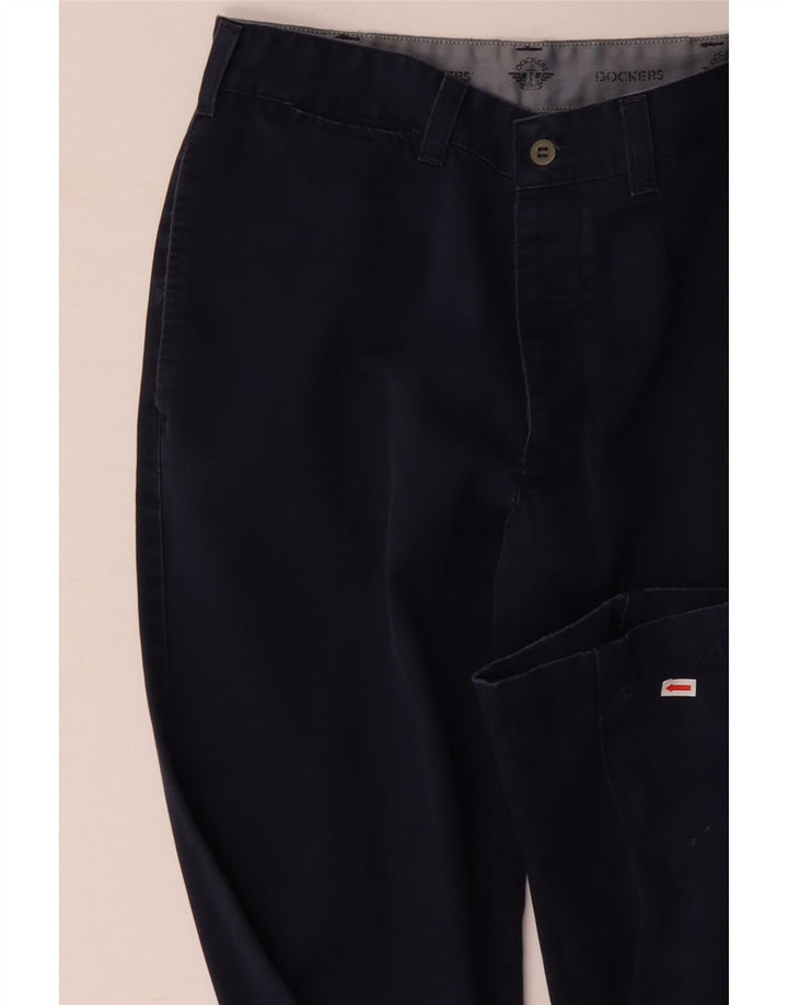 DOCKERS Mens Straight Chino Trousers W31 L32  Navy Blue Cotton