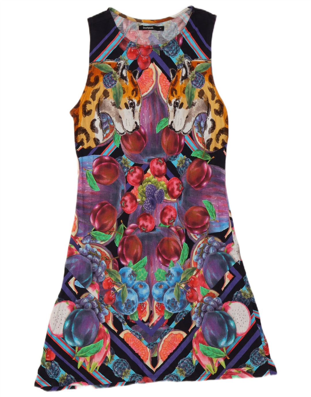 Desigual Womens Abstract Pattern A-Line Dress UK 12 Medium Multicoloured