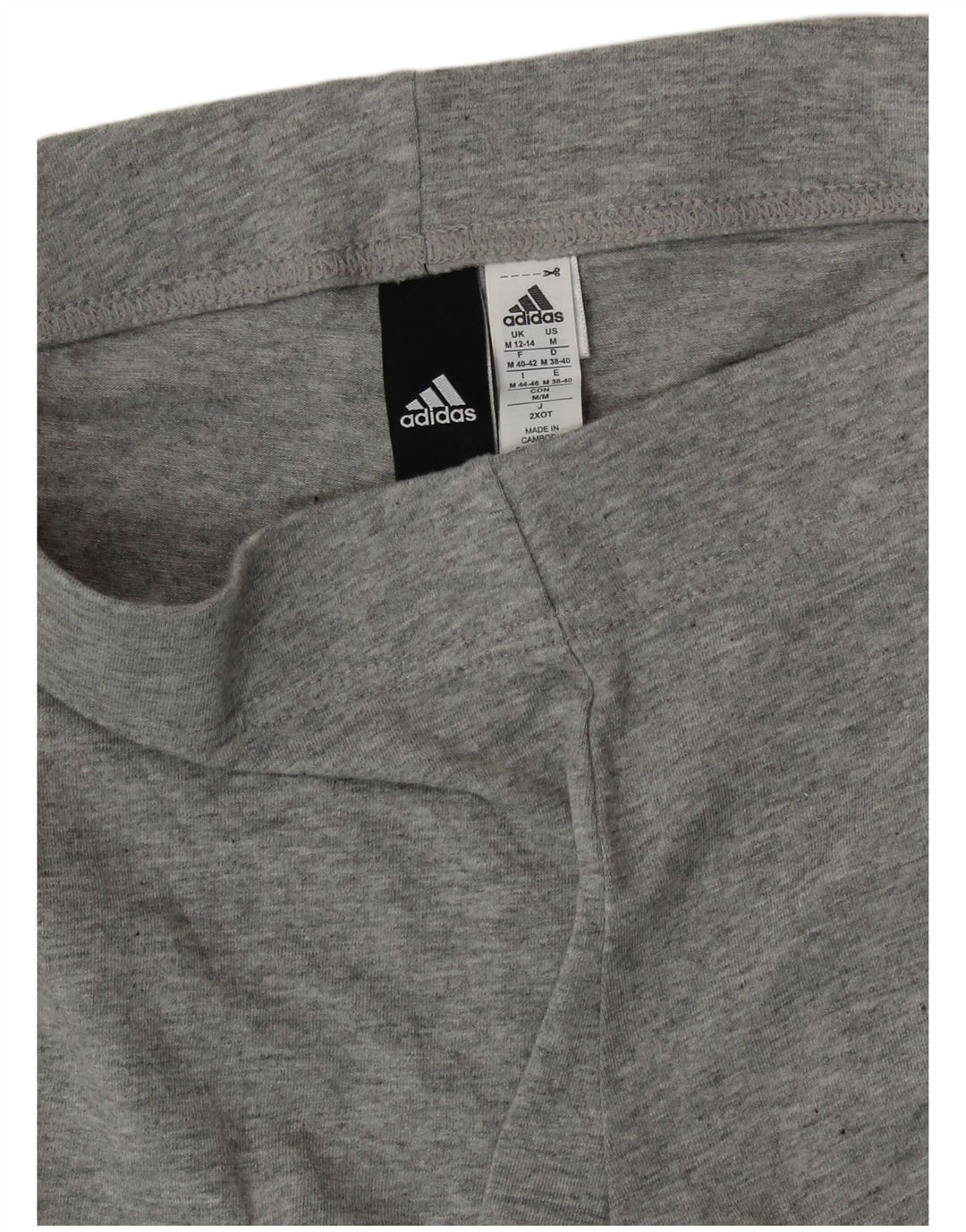 ADIDAS Womens Graphic Leggings UK 12/14 Medium Grey Cotton