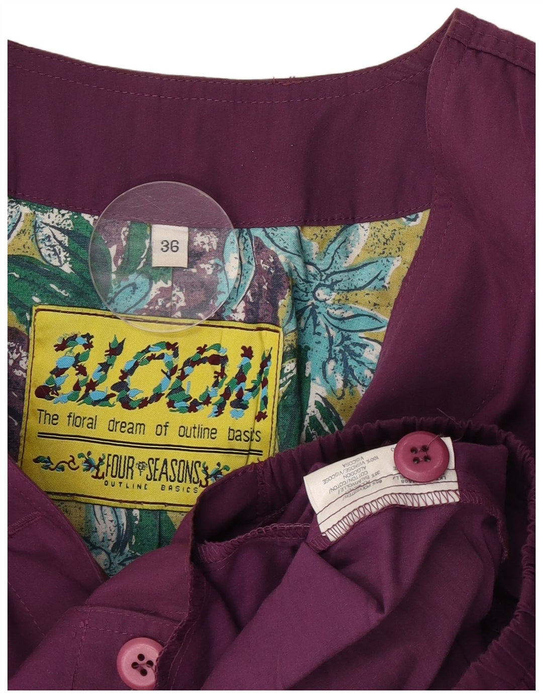 Vintage Womens Oversized Utility Jacket EU 36 Small Purple Polyester