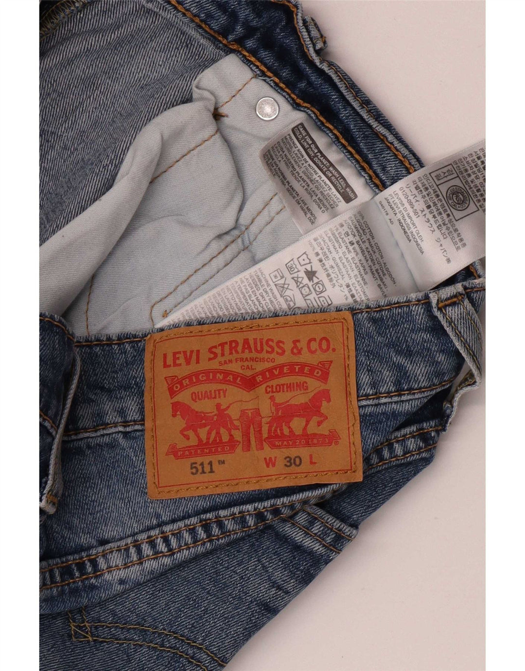 Levi's Mens 511 Denim Shorts W30 Medium Blue Cotton