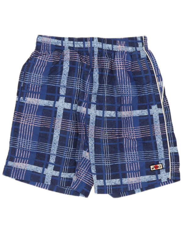 ASICS Mens Swimming Shorts Small  Blue Check Polyester
