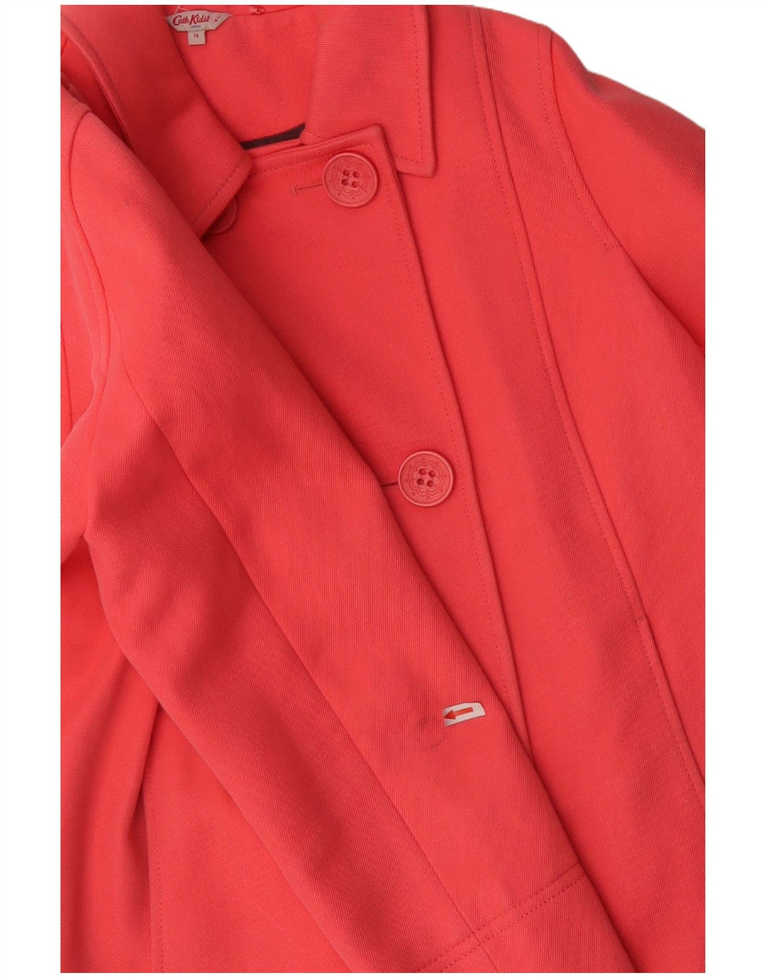 Cath Kidston Womens Double Breasted Pea Coat UK 14 Large Pink Cotton