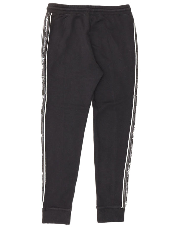 CHAMPION Mens Graphic Tracksuit Trousers Joggers Medium Black