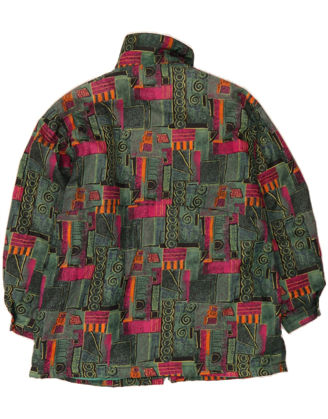 C&A Womens Windbreaker Coat EU 42 Large Green Patchwork Polyester Vintage C&A and Second-Hand C&A from Messina Hembry 
