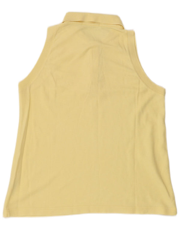 FILA Womens Sleeveless Polo Shirt IT 46 Large Yellow Cotton