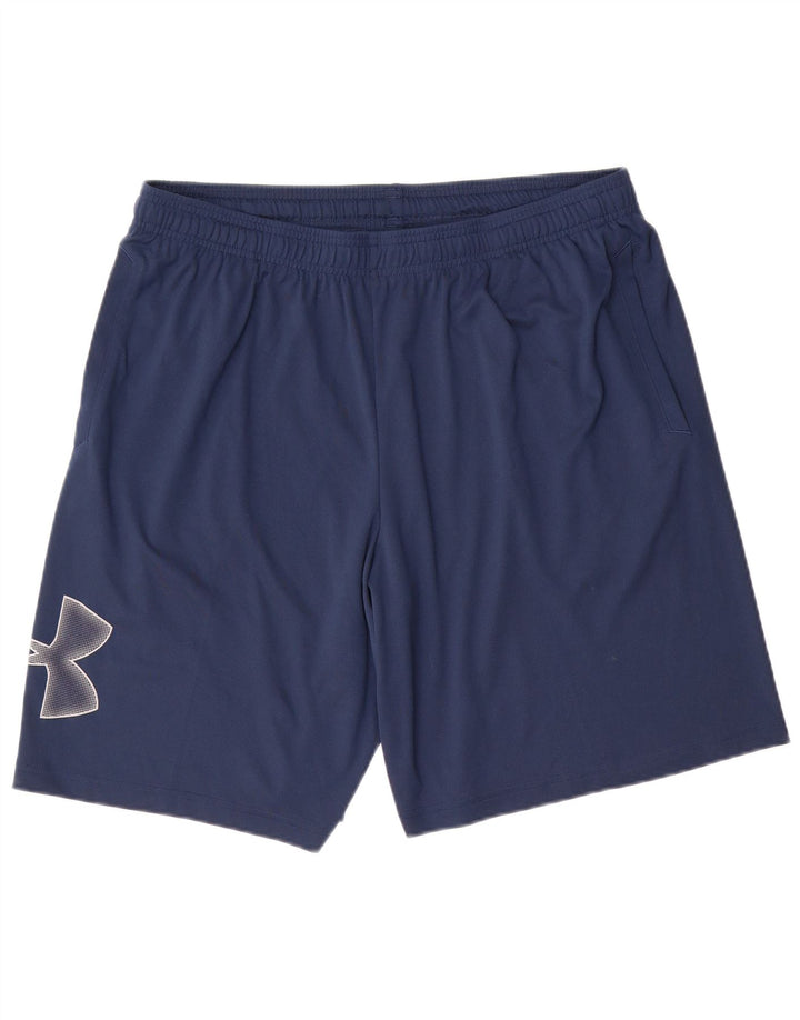 UNDER ARMOUR Mens Graphic Sport Shorts XL Navy Blue Polyester