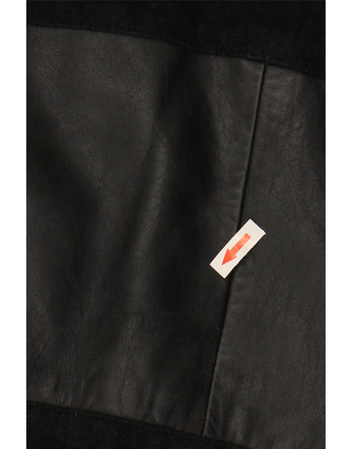 VINTAGE Womens Suede Jacket IT 48 XL Black