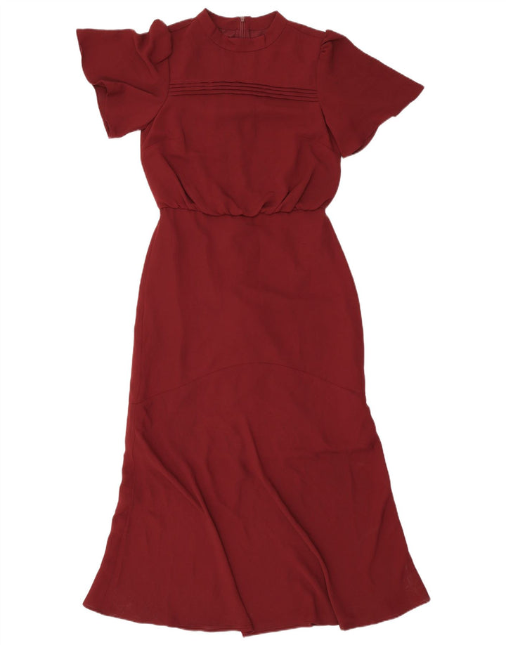 Oasis Womens Maxi Dress UK 8 Small Burgundy Polyester