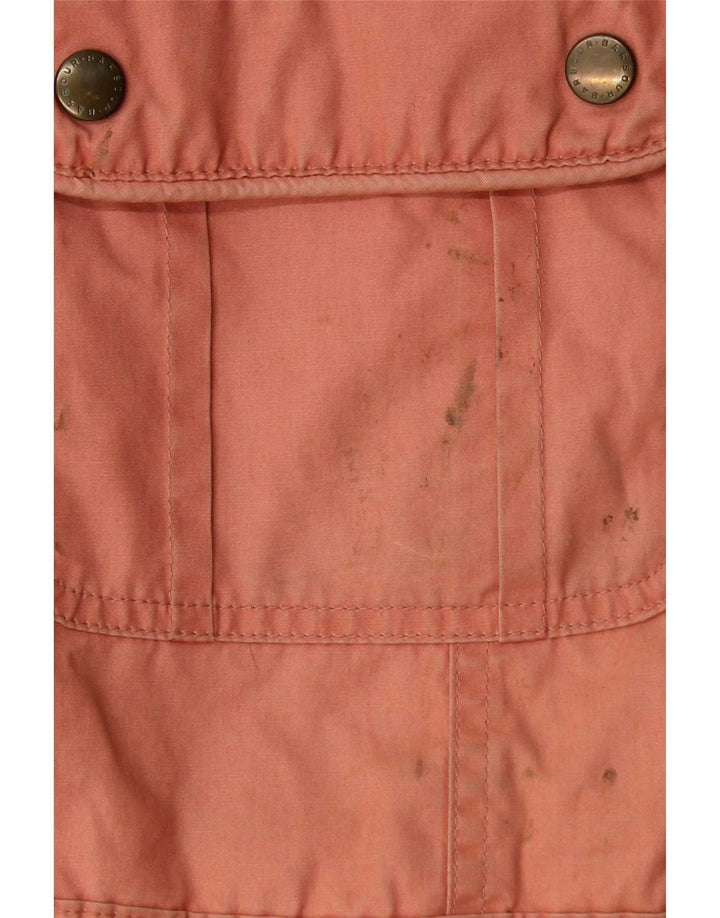 Barbour Womens Waxed Cotton Jacket UK 12 Medium Pink