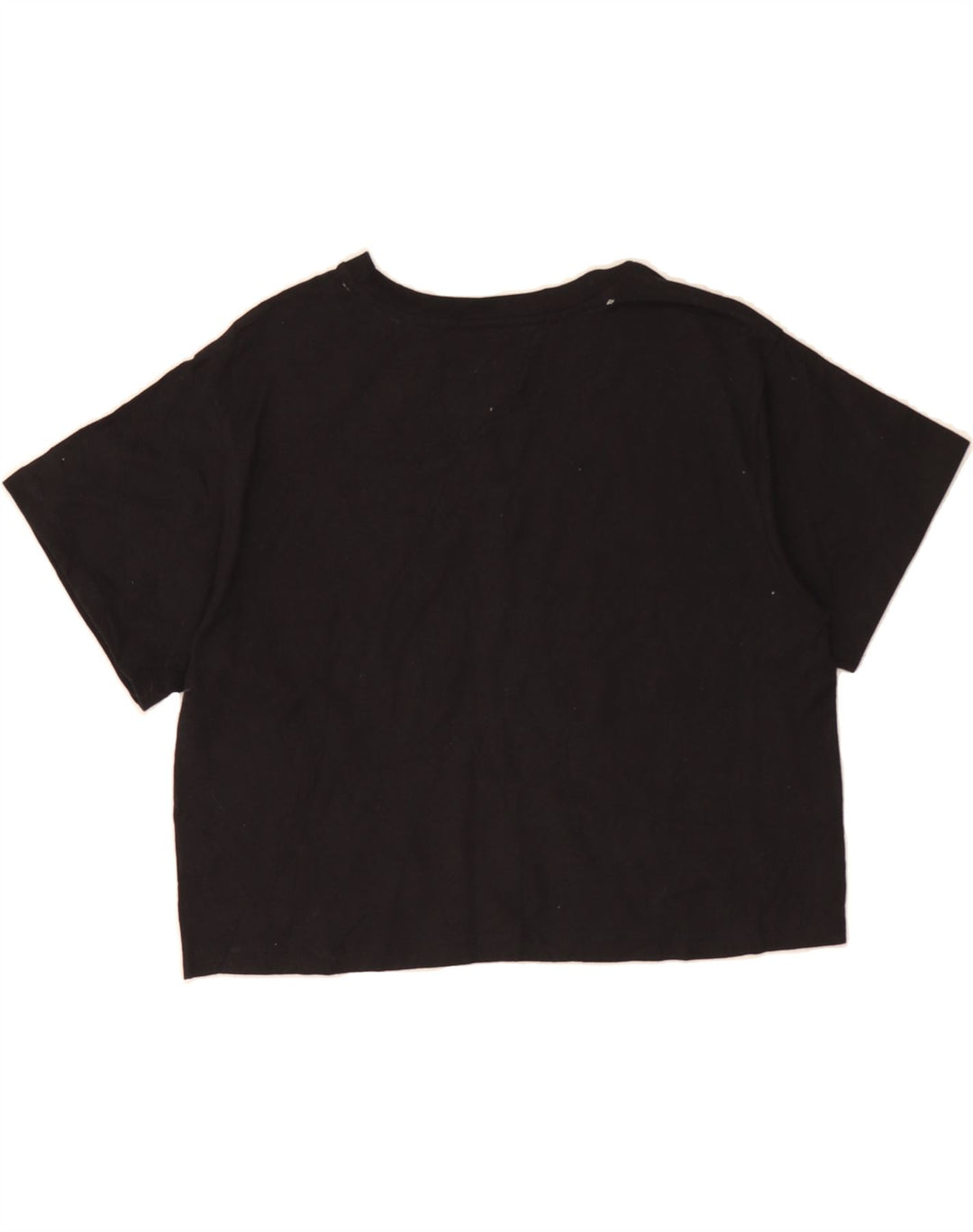CHAMPION Womens Crop Graphic T-Shirt Top UK 14 Medium Black Polyester Vintage Champion and Second-Hand Champion from Messina Hembry 