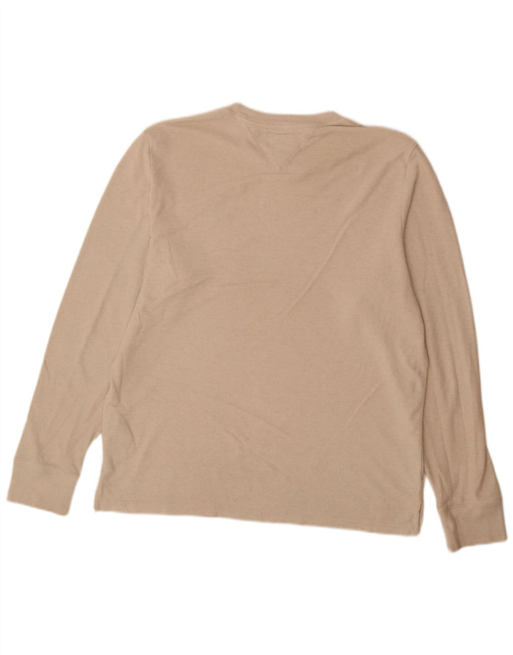 Tommy Hilfiger Mens Top Long Sleeve Large Beige Cotton