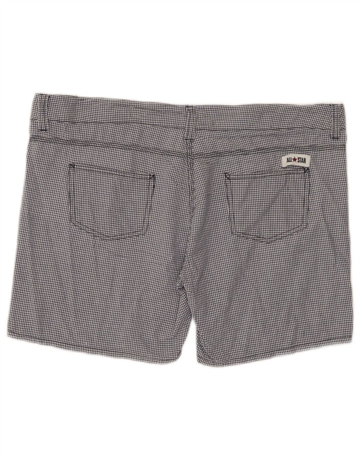 Converse Womens Casual Shorts Large W34 Navy Blue Gingham Cotton