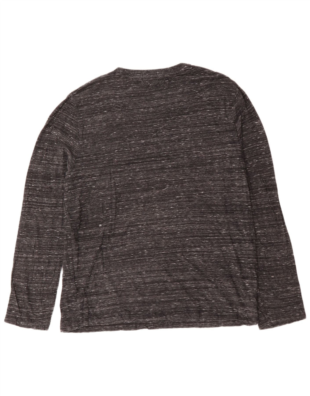 SUPERDRY Mens Top Long Sleeve 3XL Grey Flecked Cotton