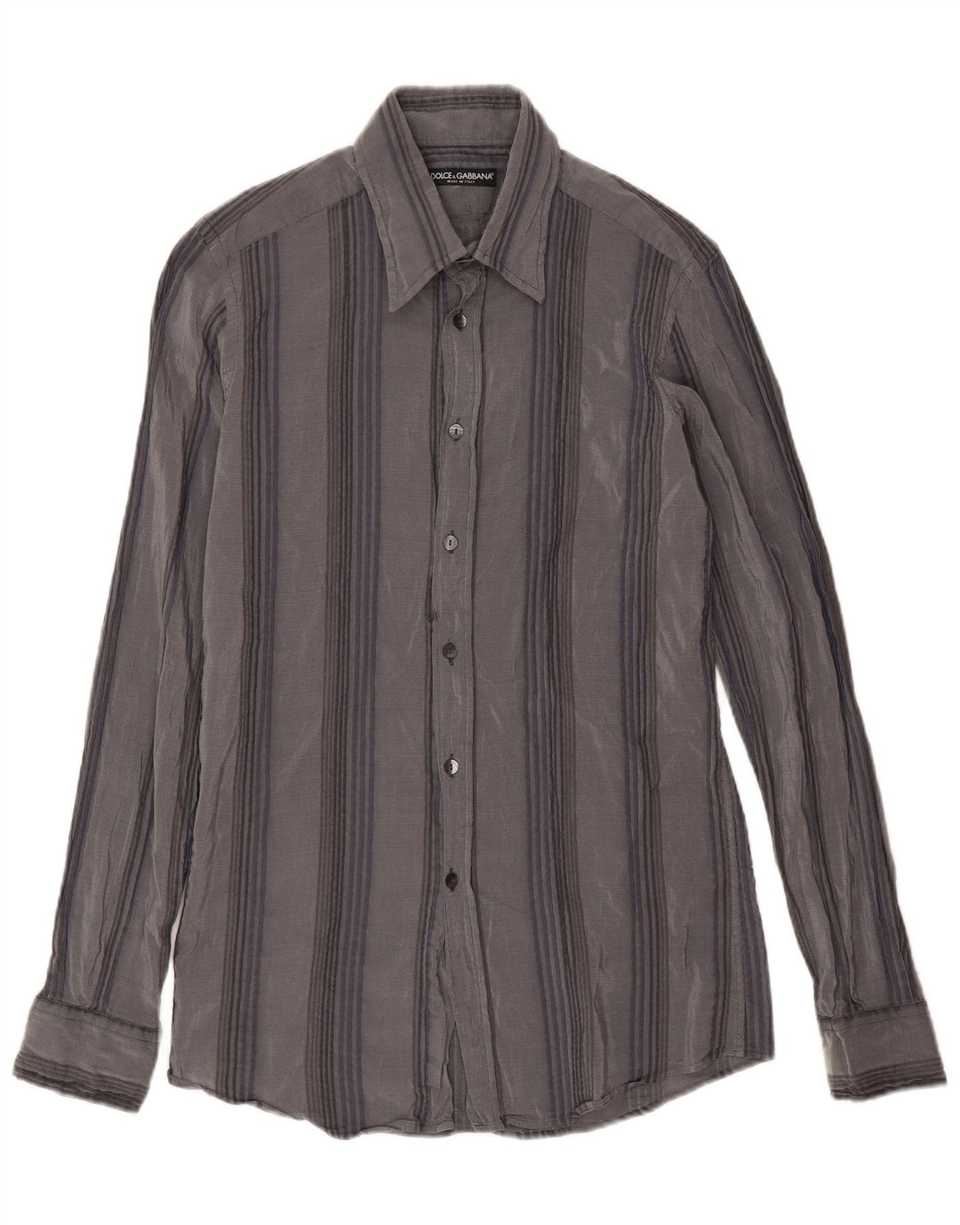 Dolce & Gabbana Mens Shirt Size 16 41 Large Grey Striped