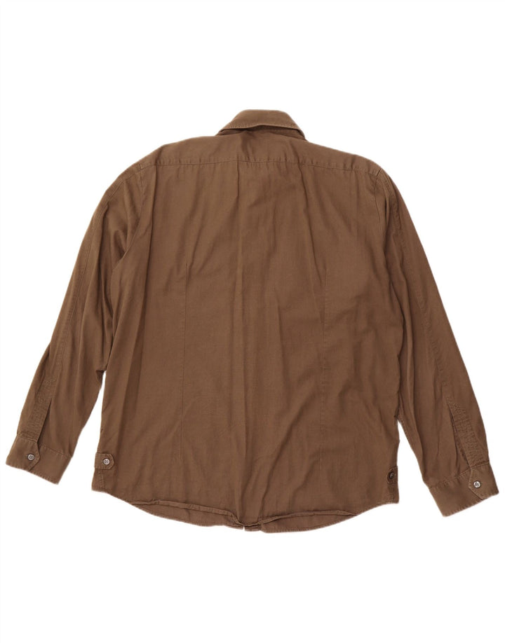 HUGO BOSS Mens Fitted Shirt XL Brown